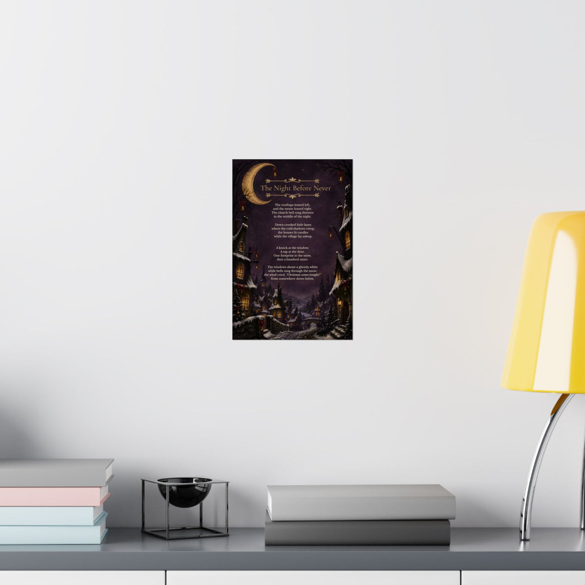 The Night Before Never | Gothic Christmas Poetry Matte Poster