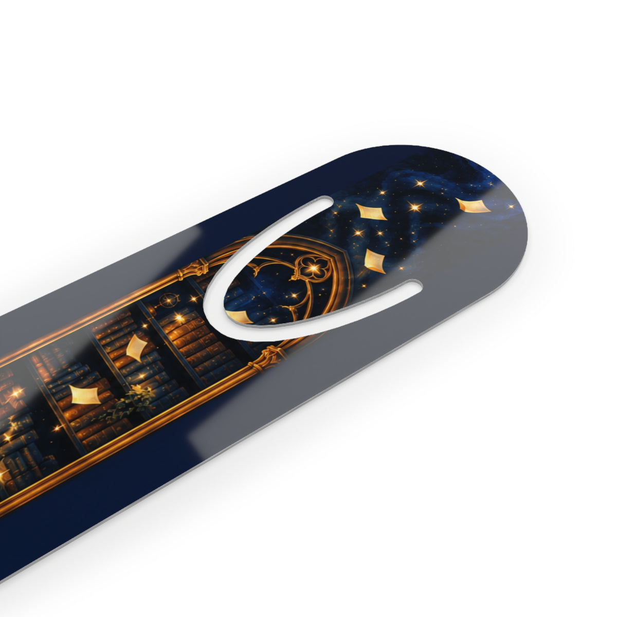 Magical Library Bookmark — Lantern-Lit Books & Floating Pages