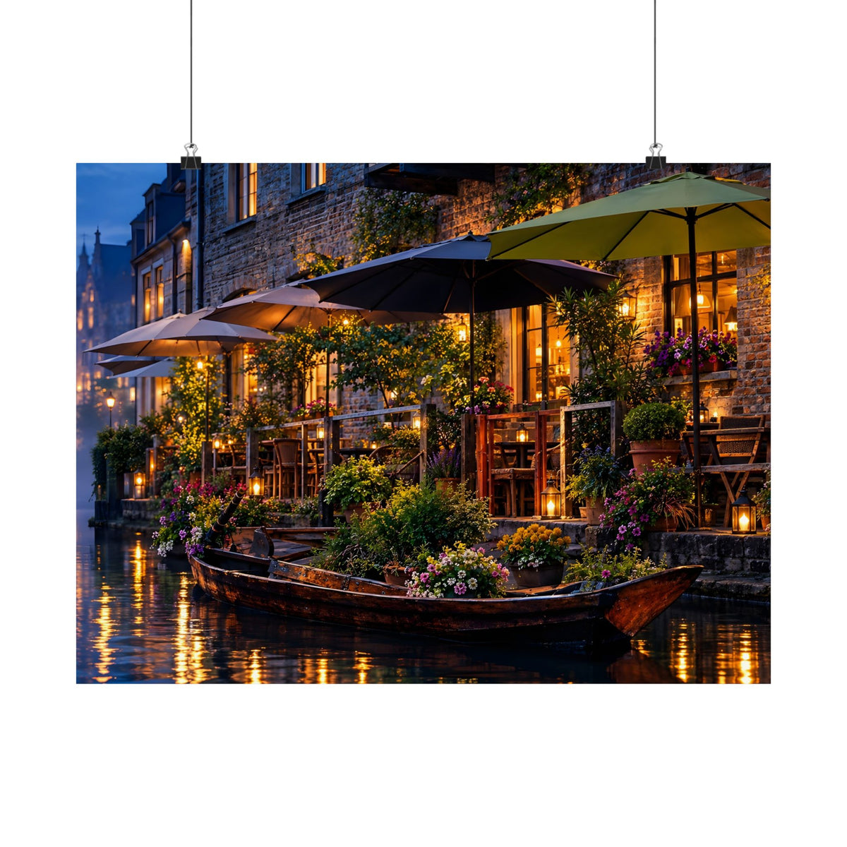 Ghent Canal at Twilight | Reimagined Matte Poster
