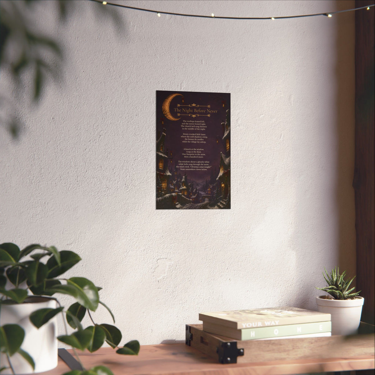 The Night Before Never | Gothic Christmas Poetry Matte Poster