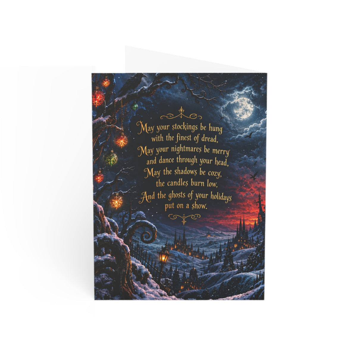 Merry Creepmas to You Greeting Card — Gothic Holiday Christmas Card