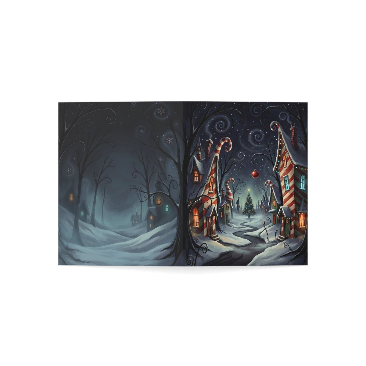 Where Crooked Trees Whisper | Eerie Christmas Greeting Card