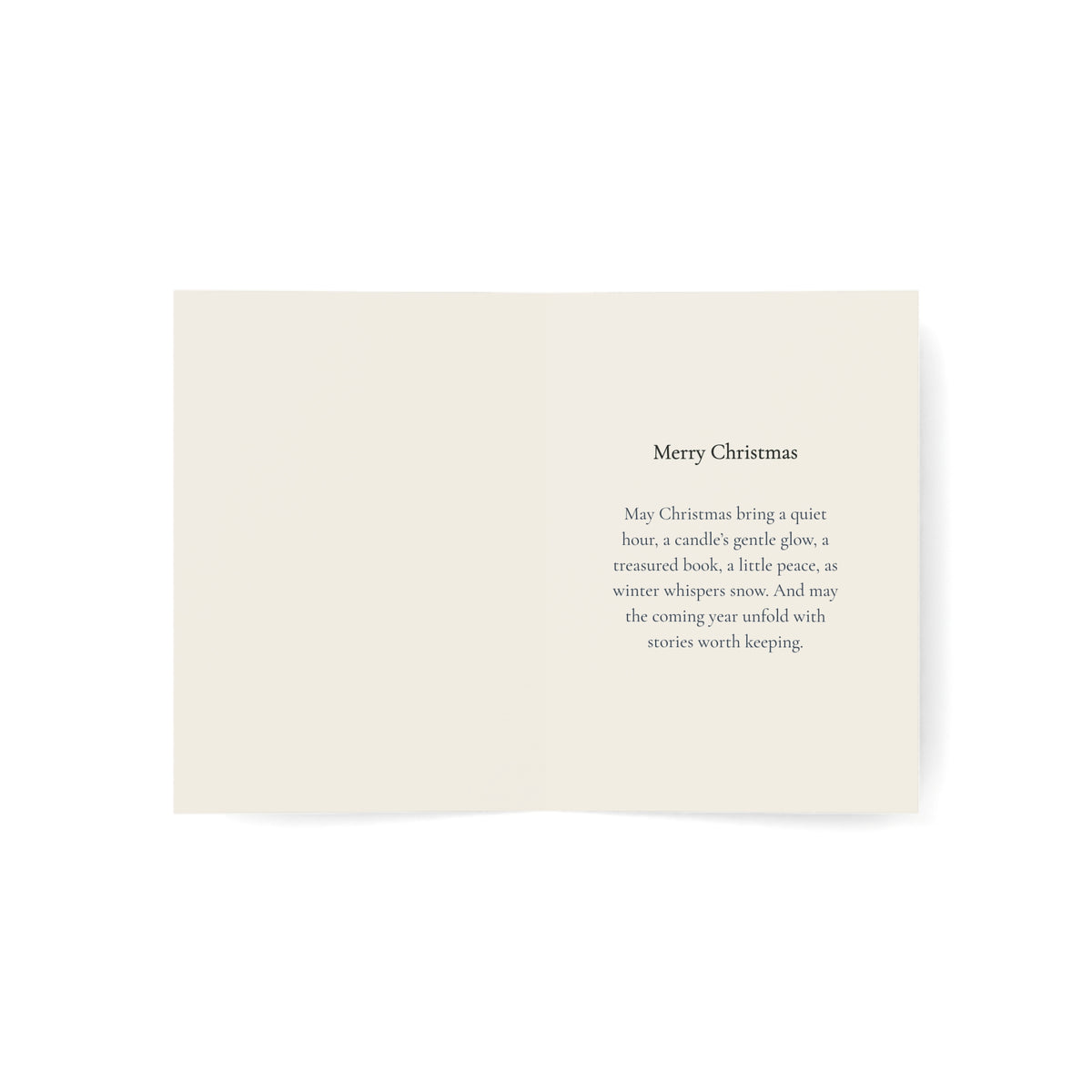 Cozy Winter Window Christmas Card — Watercolor Reading Nook & Greeting Inside