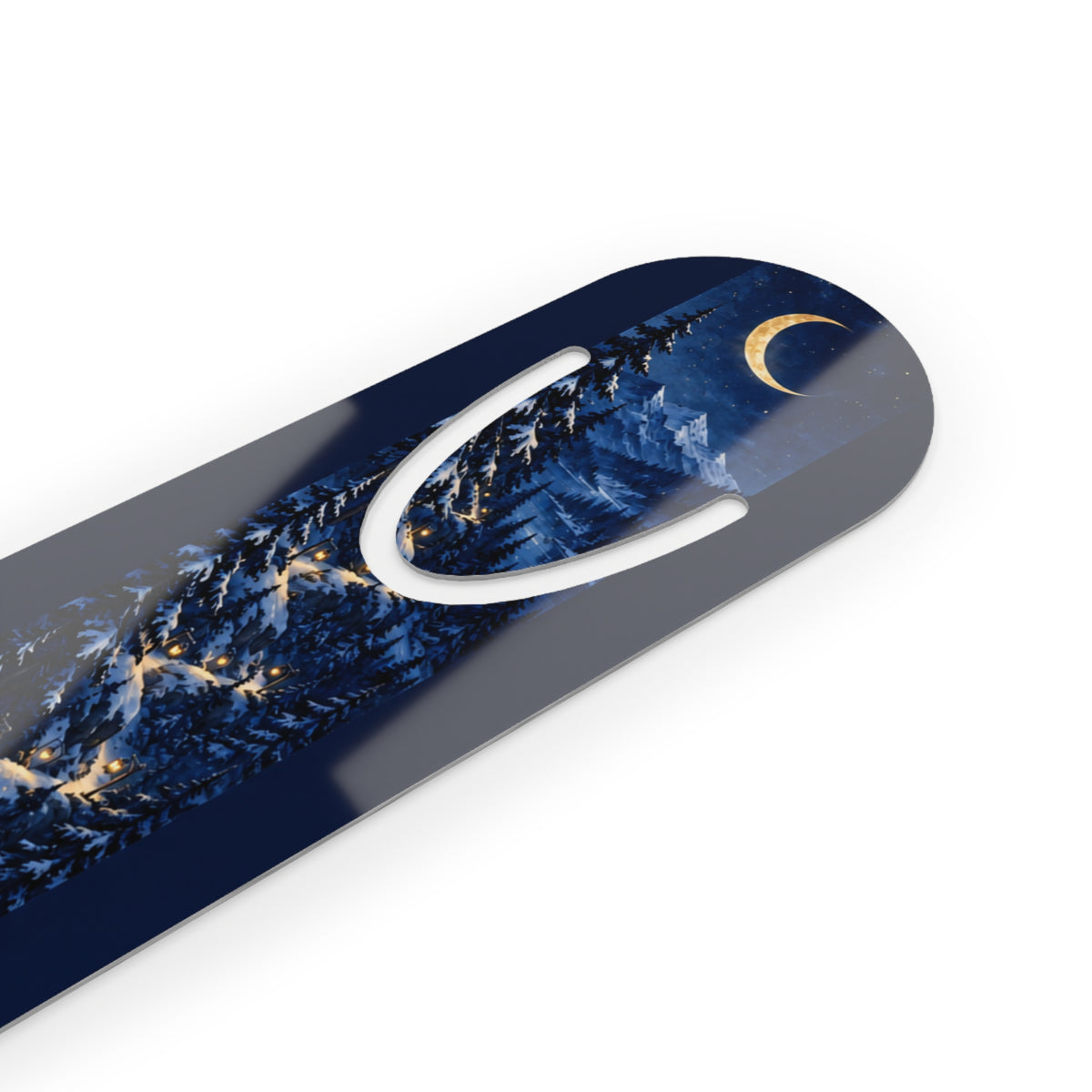 Moonlit Pine Bookmark — Night Sky Winter Tree Reading Gift