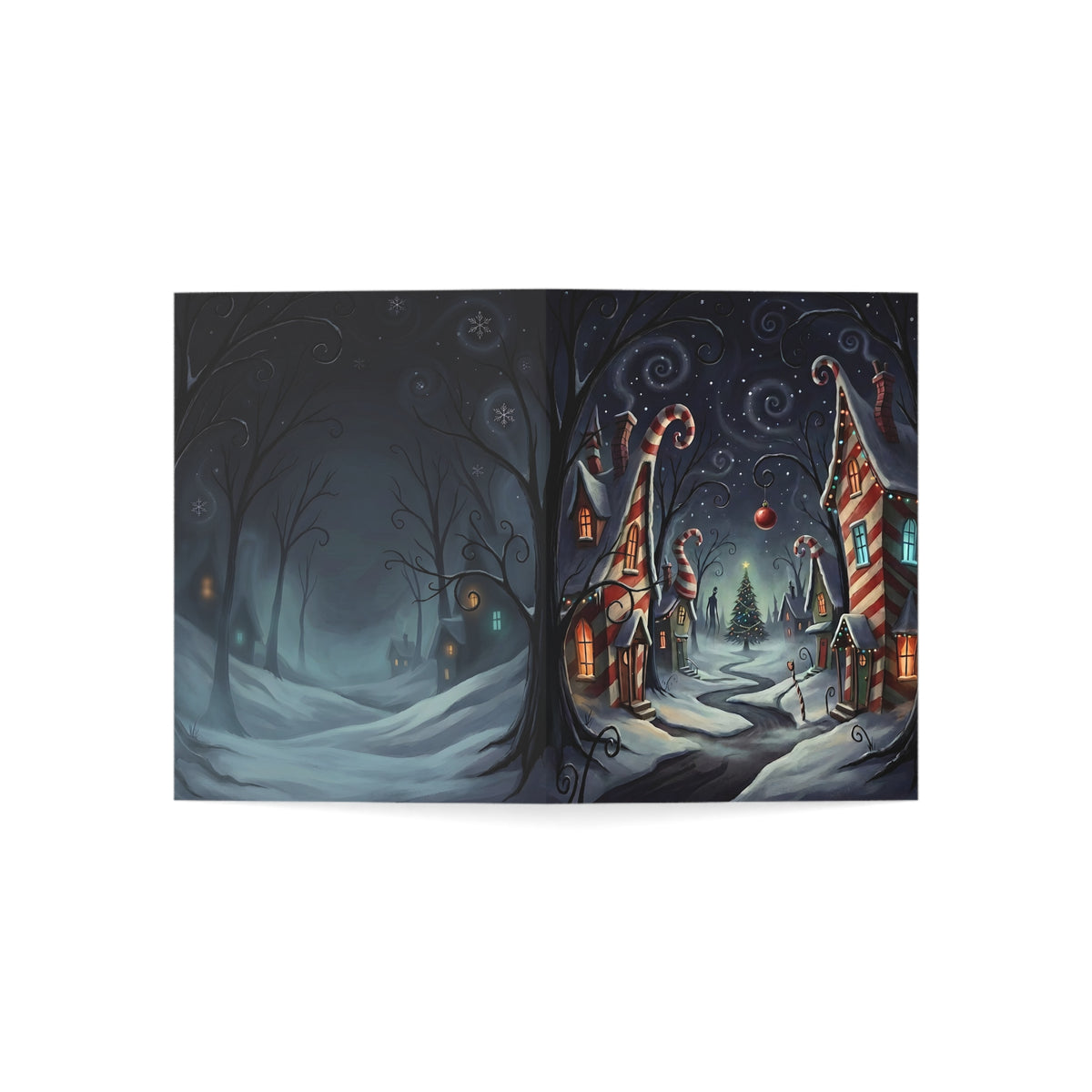 Where Crooked Trees Whisper | Eerie Christmas Greeting Card