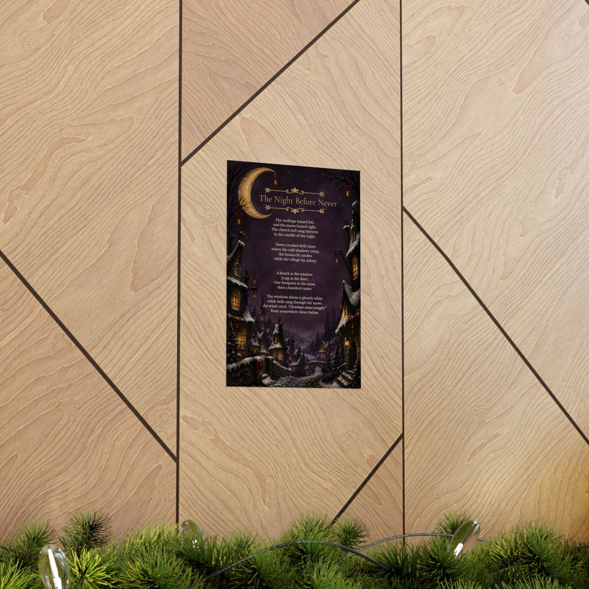 The Night Before Never | Gothic Christmas Poetry Matte Poster