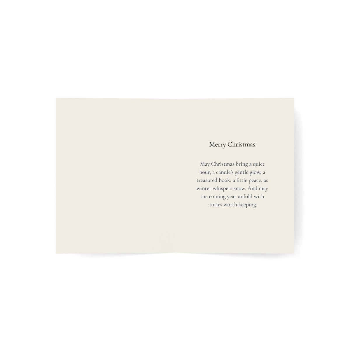 Cozy Winter Window Christmas Card — Watercolor Reading Nook & Greeting Inside