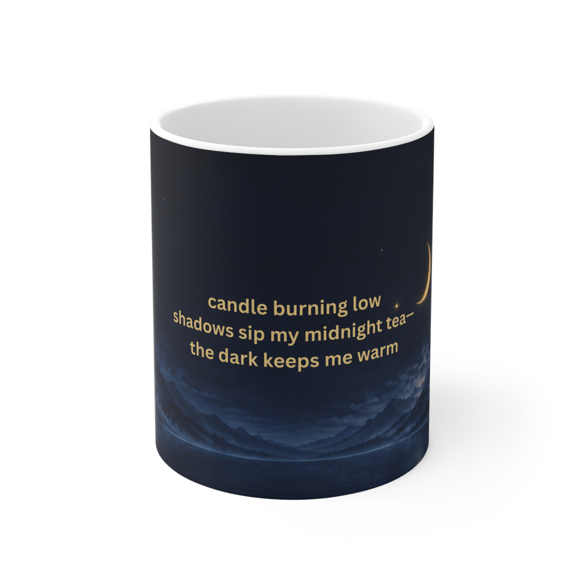 Midnight Tea Haiku Mug – 11oz Night Sky Poetry Coffee Cup