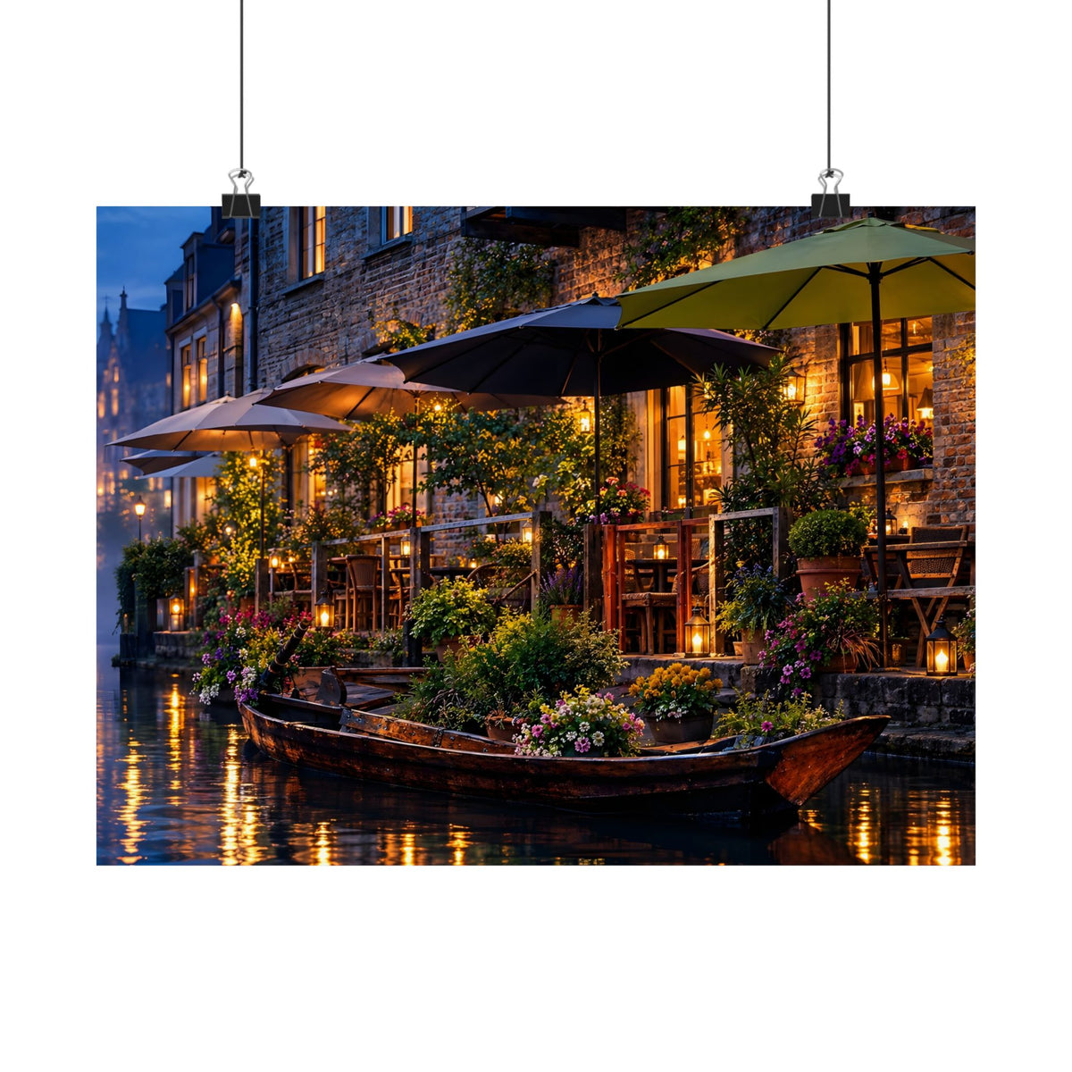 Ghent Canal at Twilight | Reimagined Matte Poster