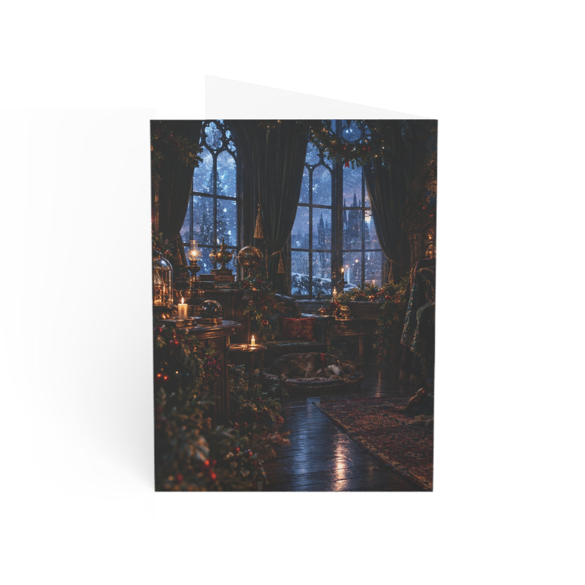 Victorian Gothic Christmas Cards — Vintage Skeleton Family by Hearth (Set of 1/10/30/50)