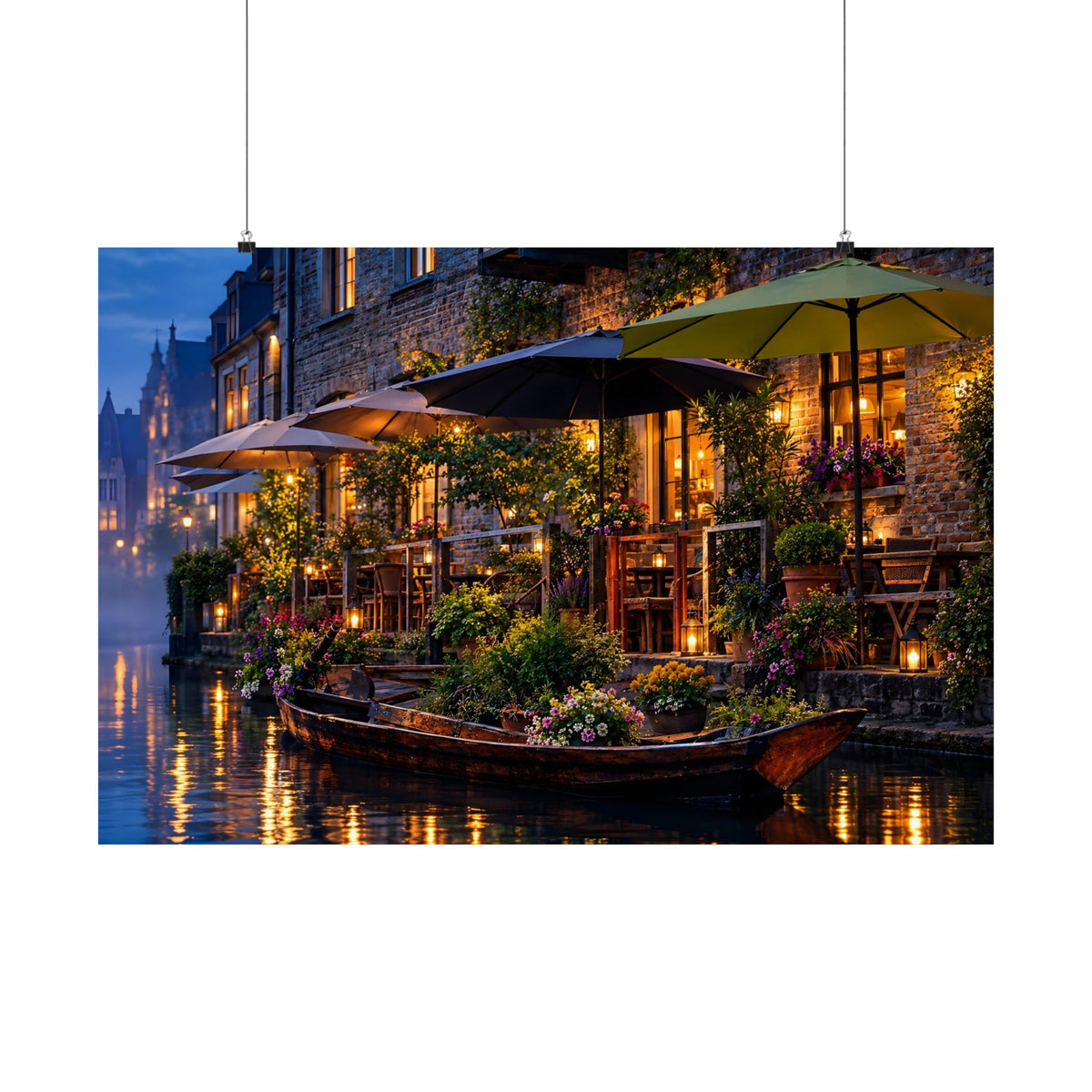 Ghent Canal at Twilight | Reimagined Matte Poster