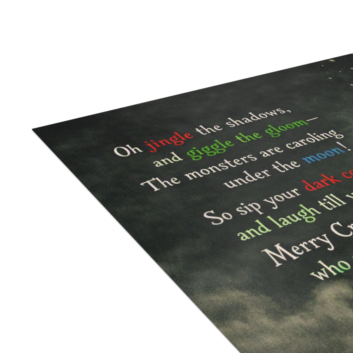 Creepy Christmas Greeting Cards — 'Merry Creepmas' Holiday Card Pack (1/10/30/50)