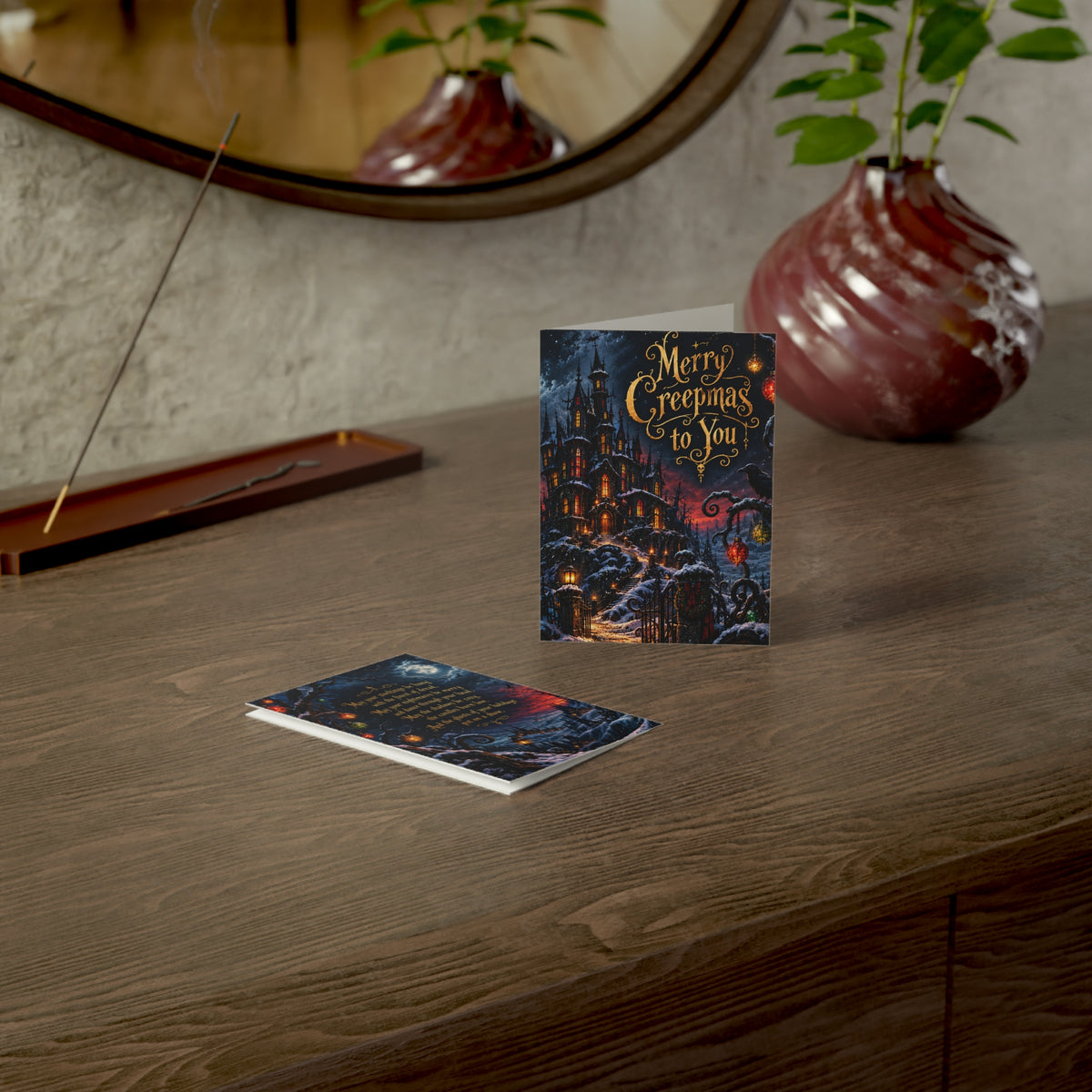 Merry Creepmas to You Greeting Card — Gothic Holiday Christmas Card