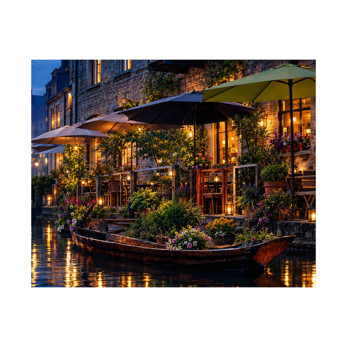 Ghent Canal at Twilight | Reimagined Matte Poster