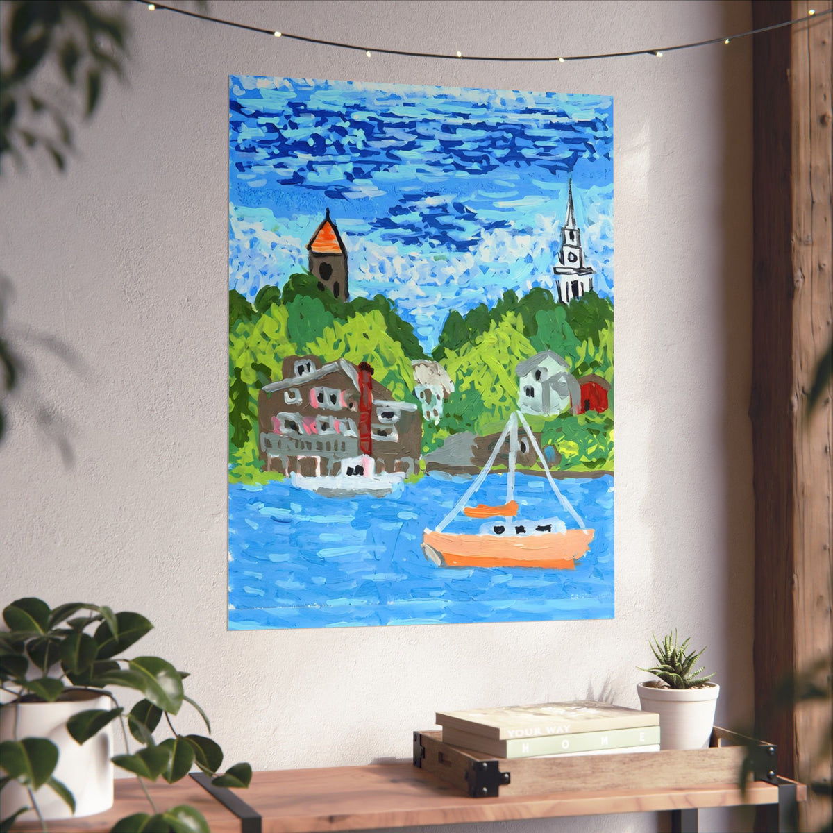 Coastal Harbor Sailboat Matte Poster — Nautical Wall Art
