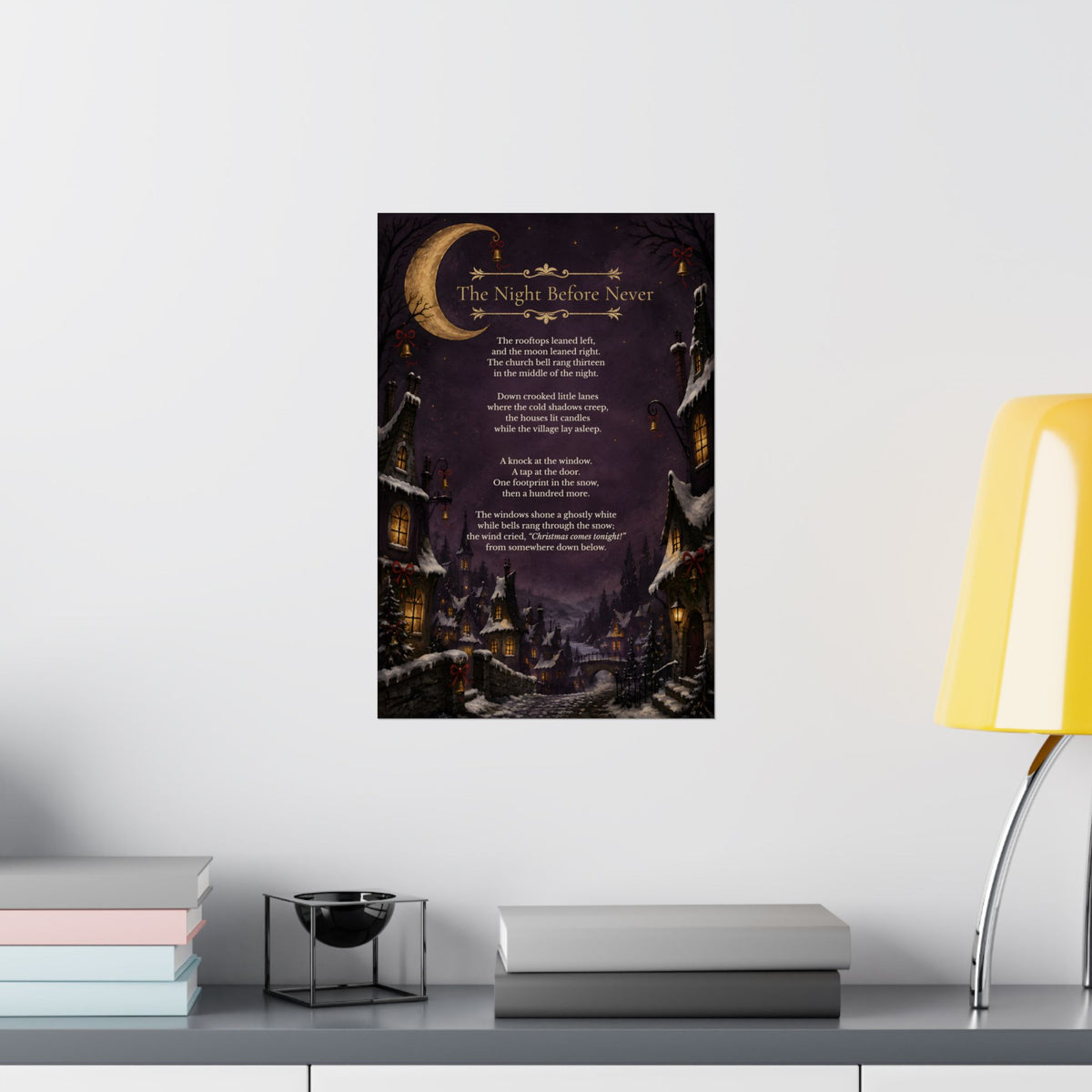 The Night Before Never | Gothic Christmas Poetry Matte Poster