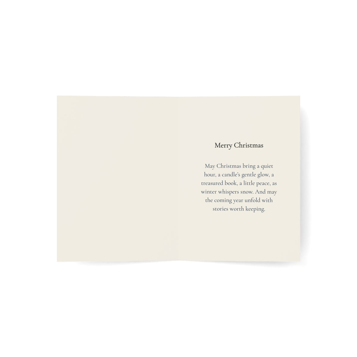 Cozy Winter Window Christmas Card — Watercolor Reading Nook & Greeting Inside