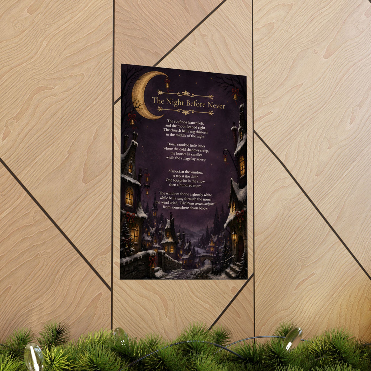 The Night Before Never | Gothic Christmas Poetry Matte Poster
