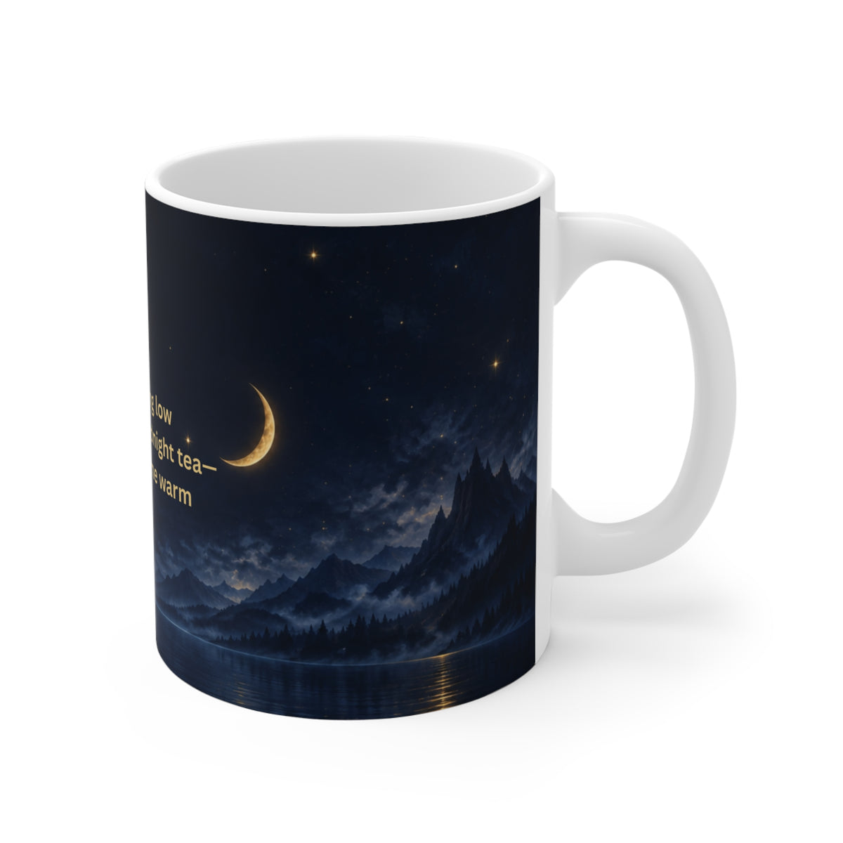 Midnight Tea Haiku Mug – 11oz Night Sky Poetry Coffee Cup