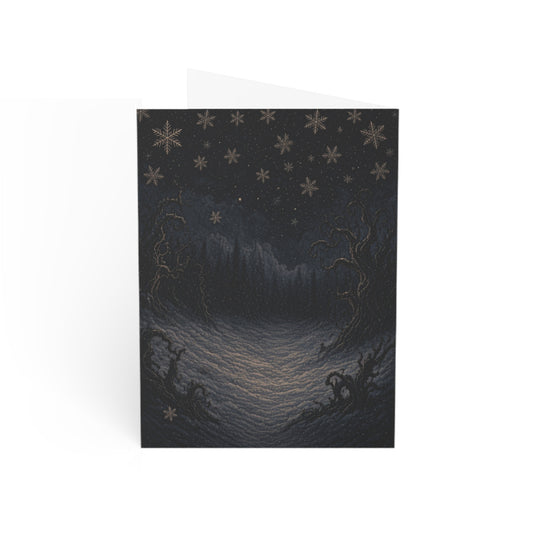 Christmas Star Greeting Card – Dark Forest Holiday Card with Poem (Set of 1/10/30/50)