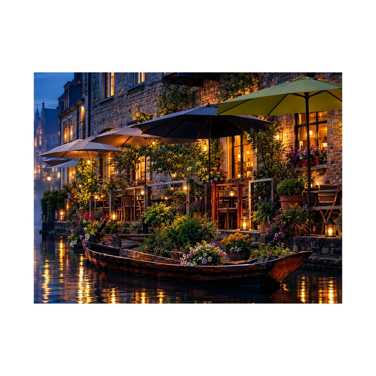Ghent Canal at Twilight | Reimagined Matte Poster