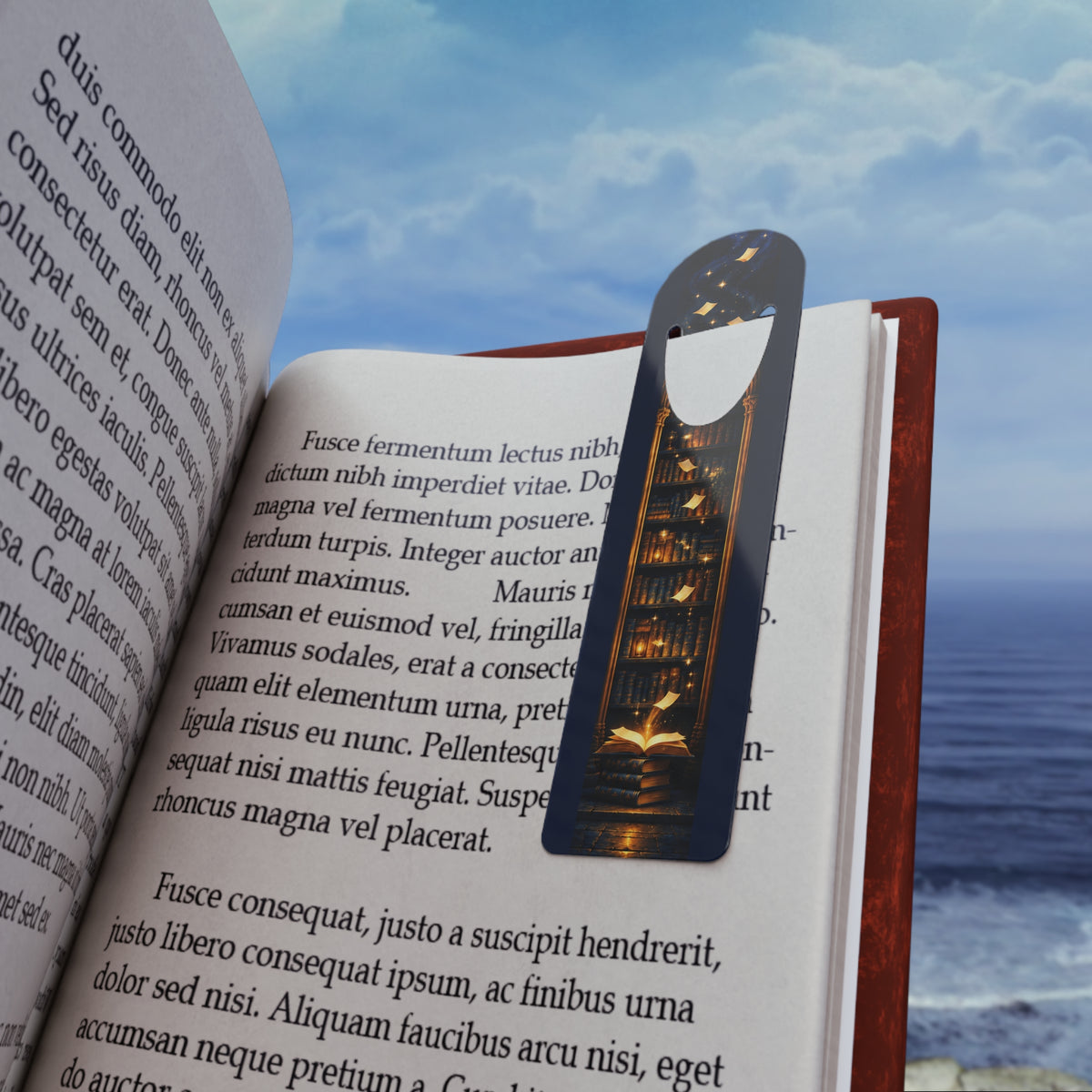 Magical Library Bookmark — Lantern-Lit Books & Floating Pages