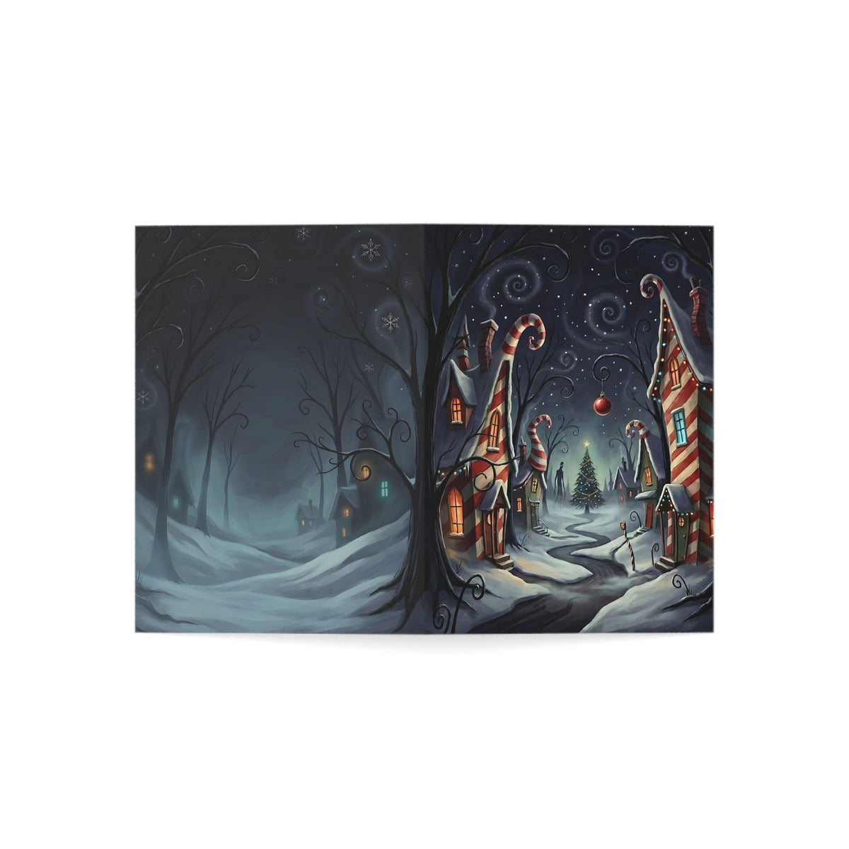 Where Crooked Trees Whisper | Eerie Christmas Greeting Card