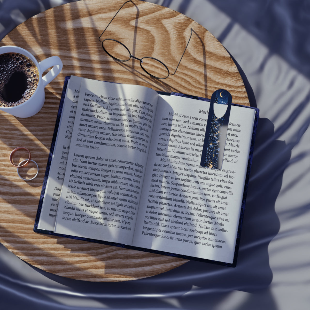 Moonlit Pine Bookmark — Night Sky Winter Tree Reading Gift