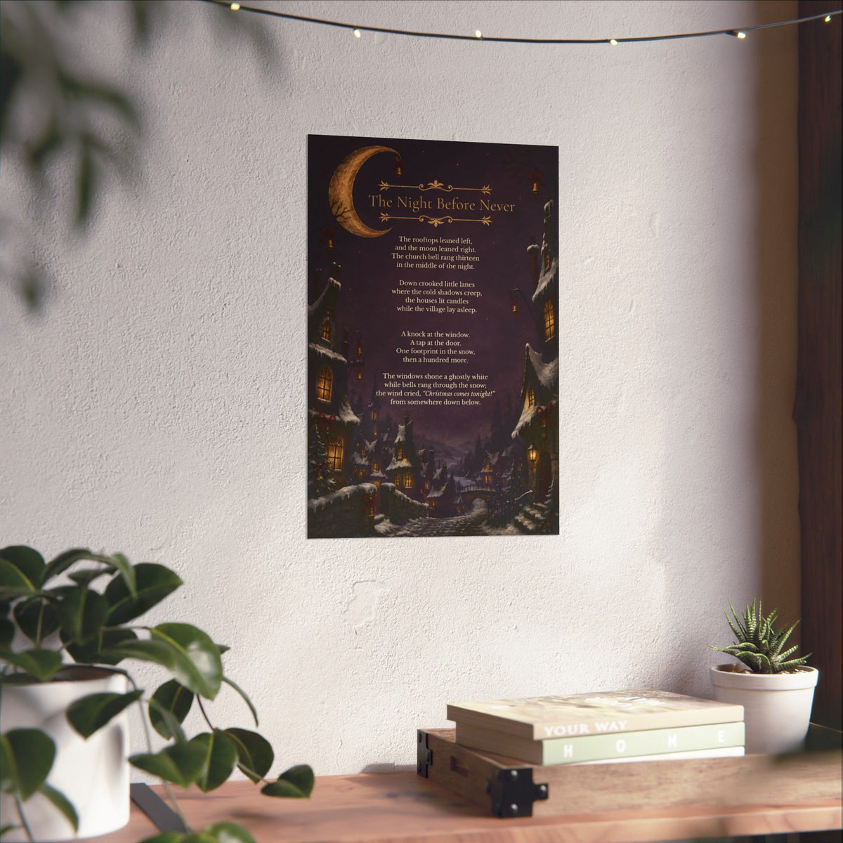 The Night Before Never | Gothic Christmas Poetry Matte Poster