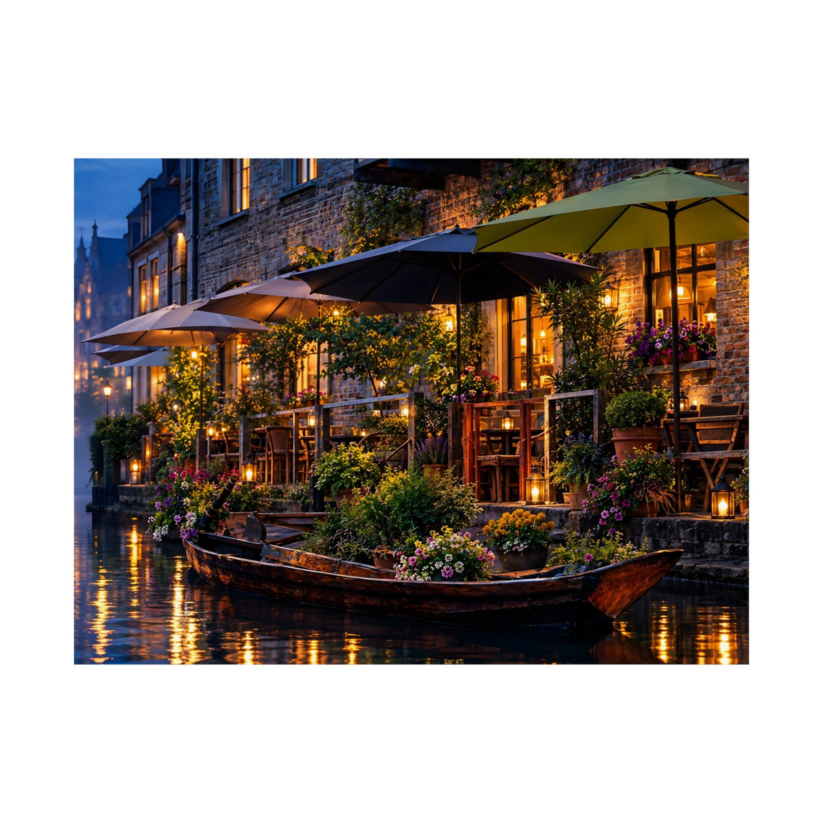 Ghent Canal at Twilight | Reimagined Matte Poster