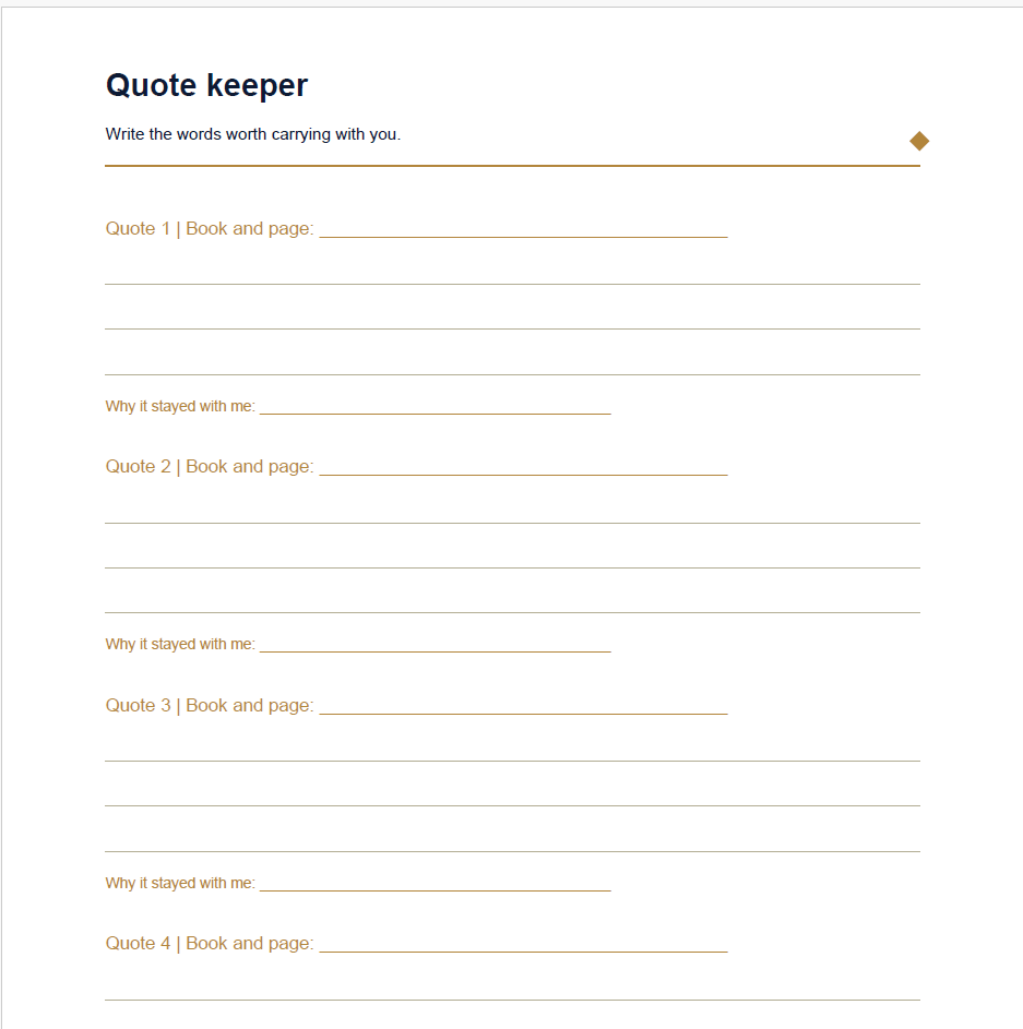 Between the Lines: A Guided Reading Journal | Printable PDF