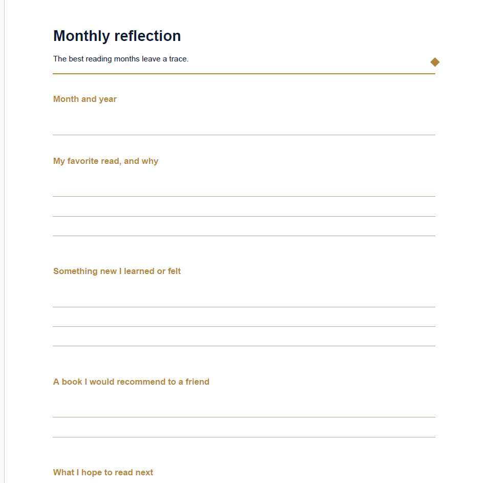 Between the Lines: A Guided Reading Journal | Printable PDF
