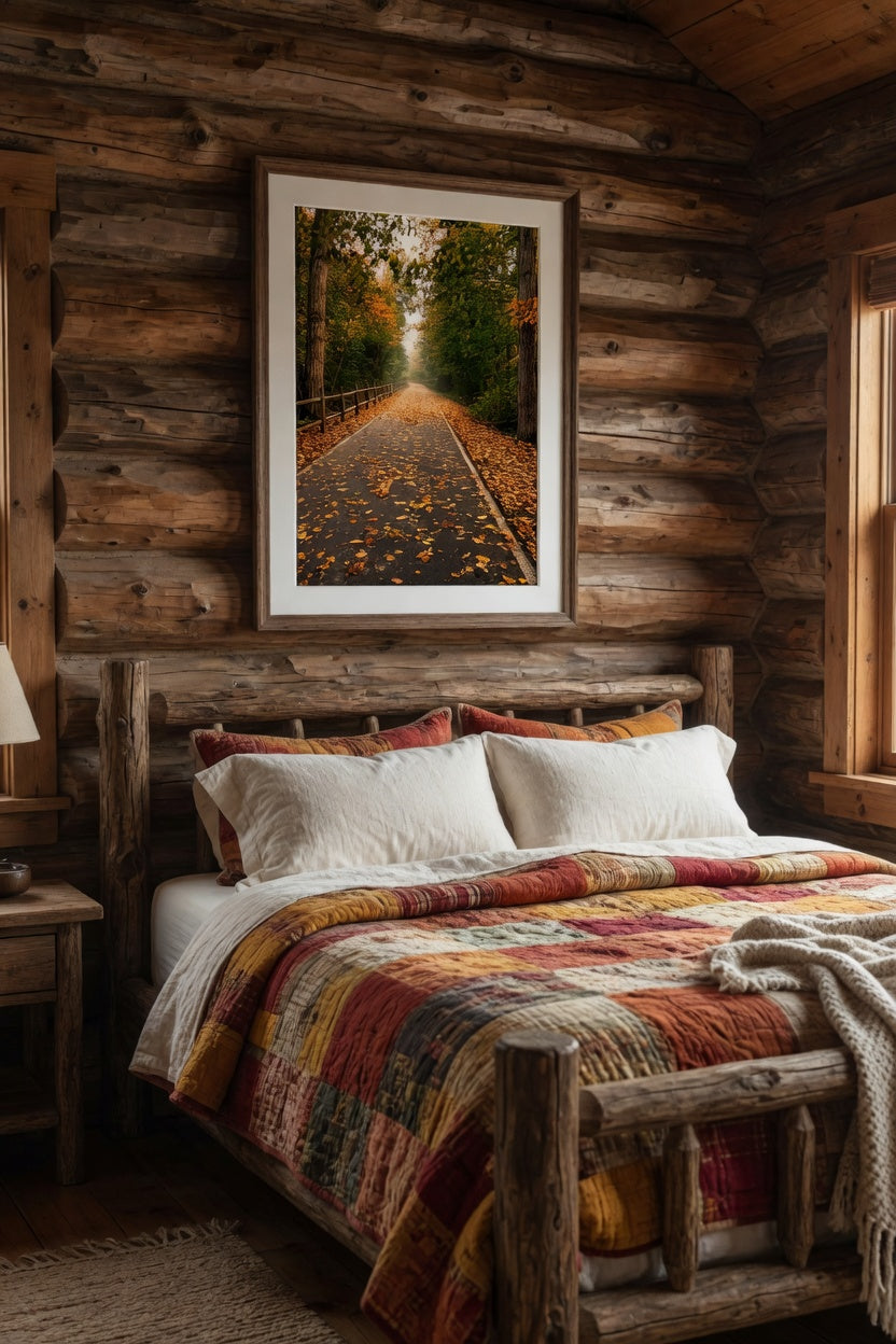 Autumn Forest Path Fall Nature Photography Woodland Trail Landscape Decor Instant (Digital Download)